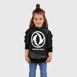 Толстовка-худи детская Dongfeng speed на темном фоне со следами шин, цвет: 3D-черный — фото 2