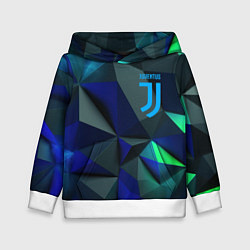 Толстовка-худи детская Juventus blue abstract logo, цвет: 3D-белый