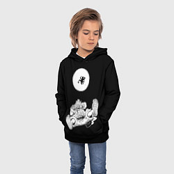 Толстовка-худи детская Луффи и гир 5 на луне, цвет: 3D-черный — фото 2