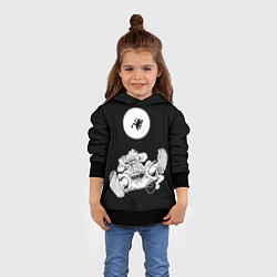 Толстовка-худи детская Луффи и гир 5 на луне, цвет: 3D-черный — фото 2