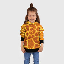 Толстовка-худи детская Шкура жирафа - текстура, цвет: 3D-черный — фото 2