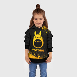 Толстовка-худи детская Totoro - gold gradient, цвет: 3D-черный — фото 2