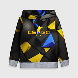 Толстовка-худи детская CSGO blue yellow abstract, цвет: 3D-меланж