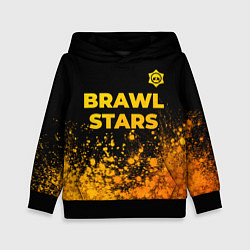 Толстовка-худи детская Brawl Stars - gold gradient: символ сверху, цвет: 3D-черный