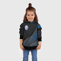 Толстовка-худи детская Фольцваген - синяя броня, цвет: 3D-черный — фото 2