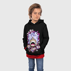Толстовка-худи детская Веселый 5 Гир Луффи, цвет: 3D-красный — фото 2