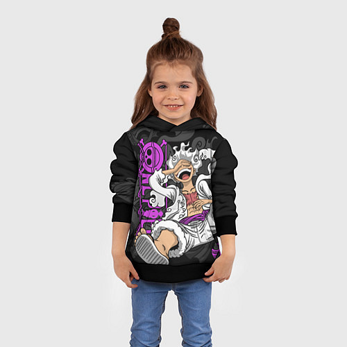 Детская толстовка One piece - Gear 5- purple / 3D-Черный – фото 4