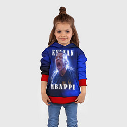 Толстовка-худи детская Килиан Мбаппе сборная Франции, цвет: 3D-красный — фото 2