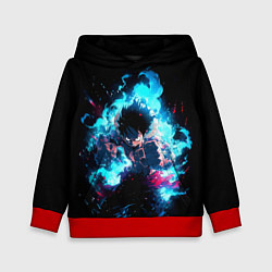 Толстовка-худи детская Луффи в ярости, цвет: 3D-красный