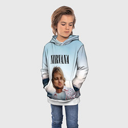 Толстовка-худи детская Тру фанат Nirvana, цвет: 3D-белый — фото 2