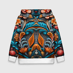 Толстовка-худи детская Mirrow floral pattern - art - vogue, цвет: 3D-белый