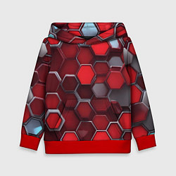 Детская толстовка Cyber hexagon red