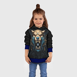 Толстовка-худи детская Скандинавский медведь, цвет: 3D-синий — фото 2