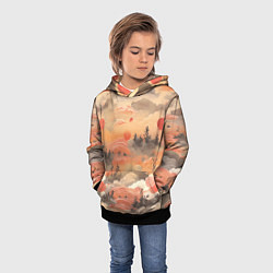 Толстовка-худи детская Japen pattern, цвет: 3D-черный — фото 2