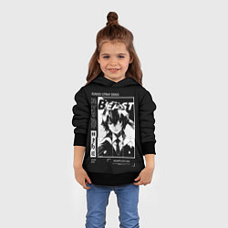 Толстовка-худи детская Дазай Осаму - Проза бродячих псов, цвет: 3D-черный — фото 2