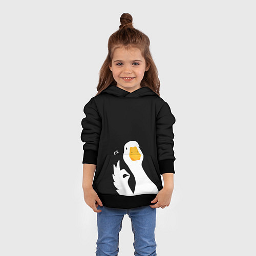 Детская толстовка Ок гусь / 3D-Черный – фото 4