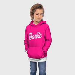 Толстовка-худи детская Барби розовая, цвет: 3D-белый — фото 2