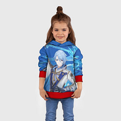 Толстовка-худи детская Kamisato Ayato Genshin Impact, цвет: 3D-красный — фото 2