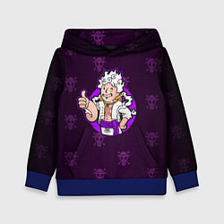 Толстовка-худи детская One piece - Луффи в стиле Пип-Бой, цвет: 3D-синий