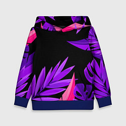 Толстовка-худи детская Floral composition - neon, цвет: 3D-синий