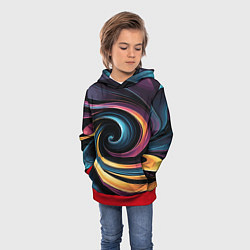 Толстовка-худи детская Gradient vortex, цвет: 3D-красный — фото 2