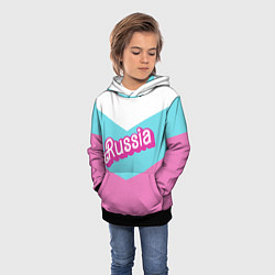 Толстовка-худи детская Russia - barbie style, цвет: 3D-черный — фото 2