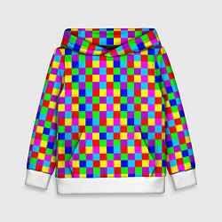 Толстовка-худи детская Разноцветные плитки, цвет: 3D-белый