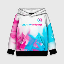 Детская толстовка Ghost of Tsushima neon gradient style: символ свер