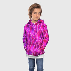 Толстовка-худи детская Розовые абстрактные трубочки, цвет: 3D-белый — фото 2