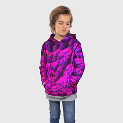 Толстовка-худи детская Объемная розовая текстура, цвет: 3D-меланж — фото 2