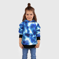 Толстовка-худи детская Акварельные абстрактные пятна напоминающие космос, цвет: 3D-черный — фото 2