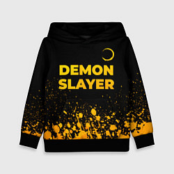 Детская толстовка Demon Slayer - gold gradient: символ сверху