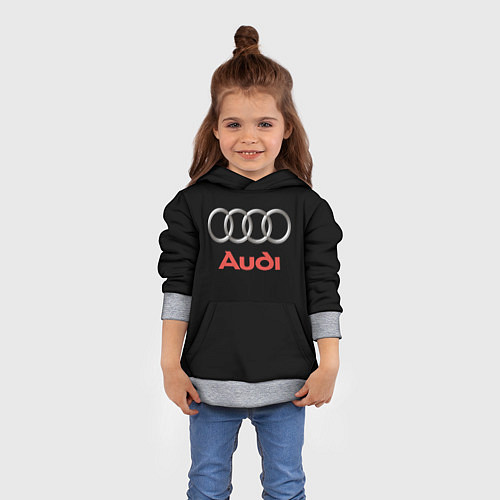 Детская толстовка Audi sport на чёрном / 3D-Меланж – фото 4