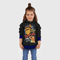 Толстовка-худи детская Кот вампир, цвет: 3D-синий — фото 2
