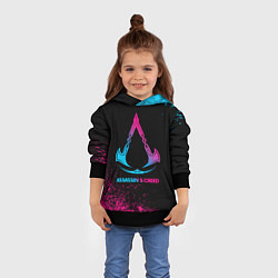 Толстовка-худи детская Assassins Creed - neon gradient, цвет: 3D-черный — фото 2