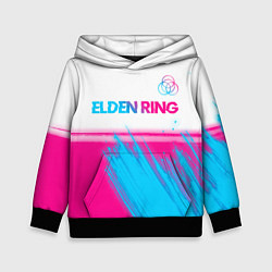 Толстовка-худи детская Elden Ring neon gradient style: символ сверху, цвет: 3D-черный