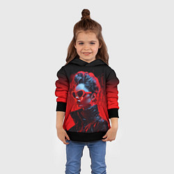 Толстовка-худи детская Cyberpunk girl, цвет: 3D-черный — фото 2