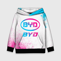 Толстовка-худи детская BYD neon gradient style, цвет: 3D-черный