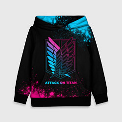 Толстовка-худи детская Attack on Titan - neon gradient, цвет: 3D-черный