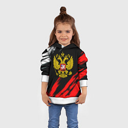 Толстовка-худи детская Russia stripes, цвет: 3D-белый — фото 2