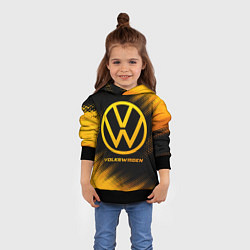 Толстовка-худи детская Volkswagen - gold gradient, цвет: 3D-черный — фото 2