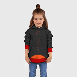 Толстовка-худи детская Solar system - abstract, цвет: 3D-красный — фото 2