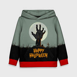 Толстовка-худи детская Halloween - рука мертвеца, цвет: 3D-красный