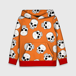 Толстовка-худи детская Черепки для хэллоуина, цвет: 3D-красный