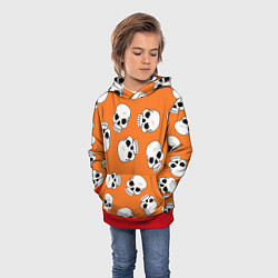 Толстовка-худи детская Черепки для хэллоуина, цвет: 3D-красный — фото 2