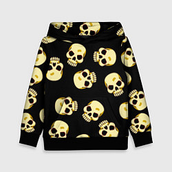 Толстовка-худи детская Черепки для хэллоуина, цвет: 3D-черный