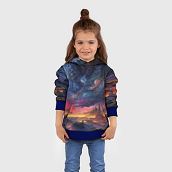 Толстовка-худи детская Звездные Миры, цвет: 3D-синий — фото 2