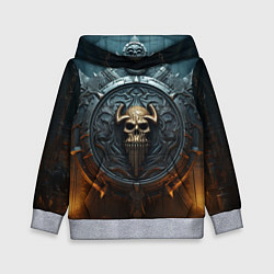 Толстовка-худи детская Викингский герб, цвет: 3D-меланж
