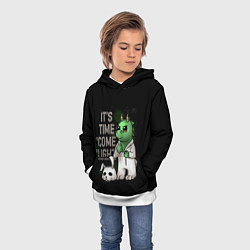 Толстовка-худи детская Время пришло - 2024, цвет: 3D-белый — фото 2