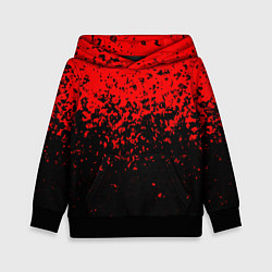 Толстовка-худи детская Красно-чёрный переход, цвет: 3D-черный